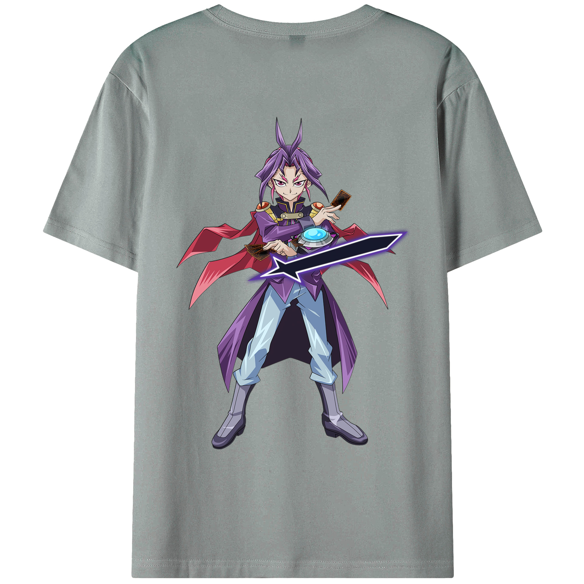 （画像用） 遊☆戯☆王 Yu-Gi-Oh! 綿100％ メンズ半袖Tシャツ（バックプリント） 通気性
